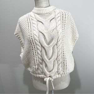 Universal sleeveless sweater, size small cream, beige colored